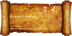 Kopacz Antal névjegykártya